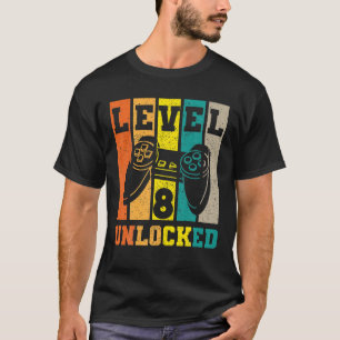Level 8 Unlocked Awesome 2013 Video Game 8Th Birth T-Shirt