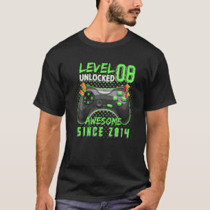 Level 8 Unlocked Awesome 2014 Video Game 8th Birth T-Shirt