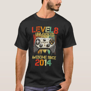 Level 8 Unlocked Awesome 2014 Video Game 8th Birth T-Shirt