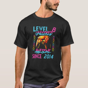 Level 8 Unlocked Awesome 2014 Video Game 8th Birth T-Shirt