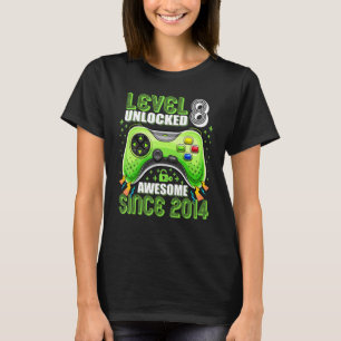 Level 8 Unlocked Awesome 2014 Video Game 8th Birth T-Shirt