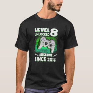 Level 8 Unlocked Awesome 2014 Video Gamer 8th Birt T-Shirt