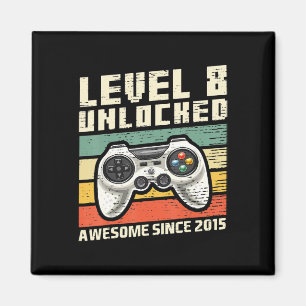 Level 8 Unlocked Awesome 2015 Video Game 8th Birth Magnet
