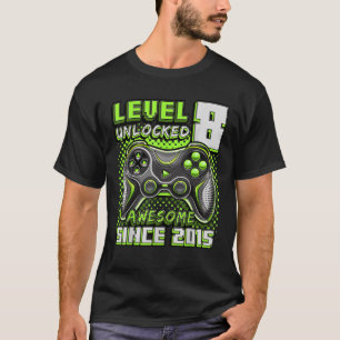 Level 8 Unlocked Awesome 2015 Video Game 8th Birth T-Shirt