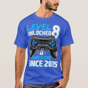 Level 8 Unlocked Awesome 2015 Video Game 8th Birth T-Shirt