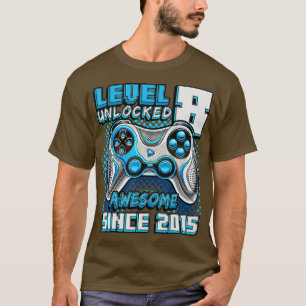 Level 8 Unlocked Awesome 2015 Video Game 8th Birth T-Shirt
