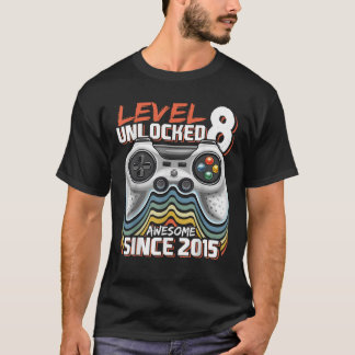 Level 8 Unlocked Awesome 2015 Video Game 8th Birth T-Shirt