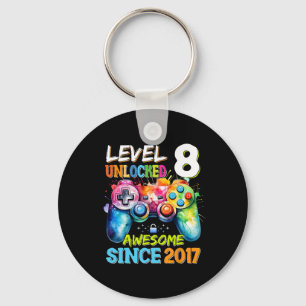 Level 8 Unlocked Awesome 2017 Video Games Birthday Key Ring