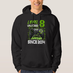 Level 8 Unlocked Awesome Since 2014 8th Birthday B Hoodie