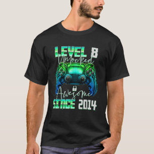 Level 8 Unlocked Awesome Since 2014 8th Birthday G T-Shirt