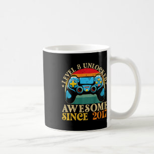 Level 8 Unlocked Awesome Since 2017 8th Birthday G Coffee Mug
