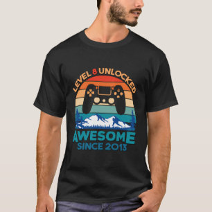 Level 8 Unlocked Birthday 8 Years Old Awesome Sinc T-Shirt