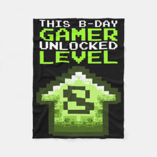 Level 8 Unlocked Birthday Video Game 8th Birthday  Fleece Blanket