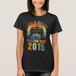 Level 8 Unlocked Funny 8th Birthday Gamer 2015 Boy T-Shirt