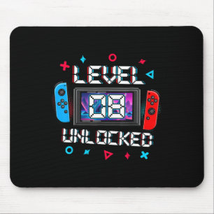 Level 8 Unlocked Gamer 8th Birthday Gift Video Gam Mouse Pad