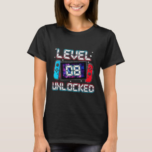 Level 8 Unlocked Gamer 8th Birthday Gift Video Gam T-Shirt