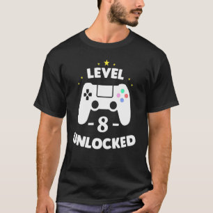 Level 8 Unlocked Gamer Eight Birthday Party Boy T-Shirt