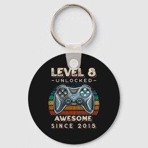 Level 8 Unlocked Video Game 8th Birthday 8 Yr Old  Key Ring