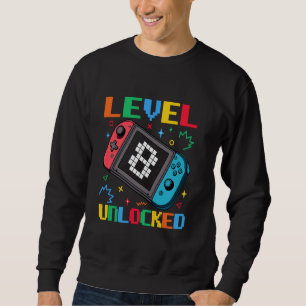 Level 8 Unlocked Video Game 8th Birthday Boys Kid Sweatshirt
