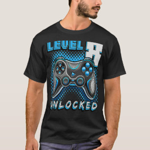 Level 8 Unlocked Video Game 8th Birthday Gamer Boy T-Shirt
