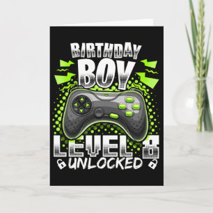 Level 8 Unlocked Video Game 8th Birthday Gamer Gif Card