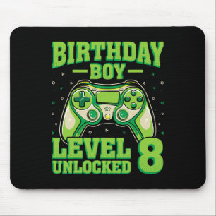 Level 8 Unlocked Video Gamer Gaming Kids 8th Birth Mouse Pad