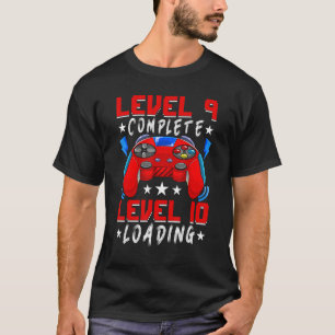 Level 9 Complete Video Gamer 9th Birthday 9 Year O T-Shirt