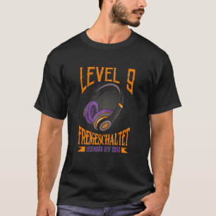 Level 9 Freigeschaltet Legendar Headset Gamer T-Shirt