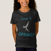 Level 9 Gymnast Fancy Font Glitter T-Shirt