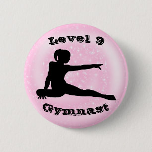 Level 9 Gymnast - Girls Gymnastics Button
