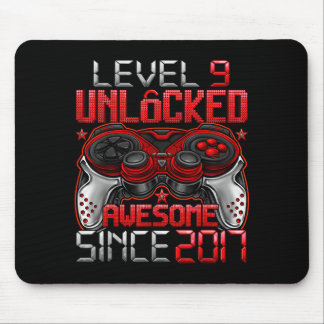 Level 9 Unlocked 9 Year Old For Boys 9th Birthday  Mouse Pad