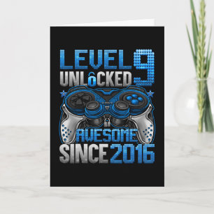 Level 9 Unlocked 9 Year Old Gifts For Boys 9th Bir Card