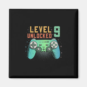 Level 9 Unlocked 9th Birthday Gamer Gifts 9 Year O Magnet