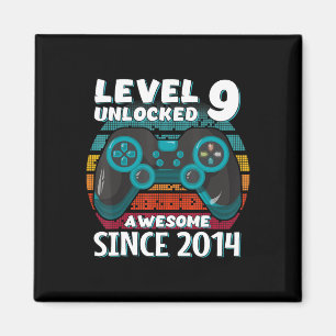 Level 9 Unlocked Awesome 2014 Video Game 9th Birth Magnet
