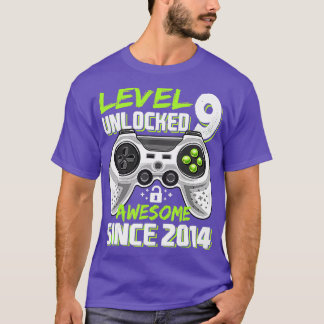 Level 9 Unlocked Awesome 2014 Video Game 9th Birth T-Shirt