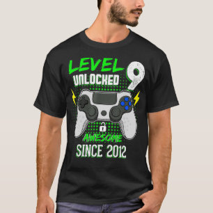 Level 9 Unlocked Awesome Since 2012 Video Game 9th T-Shirt