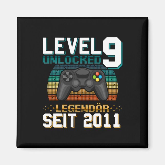 Level 9 Unlocked Awesome Since 2013 9th Birthday G Magnet (Front)