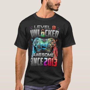 Level 9 Unlocked Awesome Since 2013 9th Birthday G T-Shirt