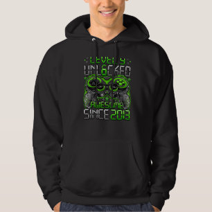 Level 9 Unlocked Awesome Since 2013 9th Birthday Hoodie