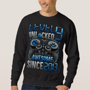 Level 9 Unlocked Awesome Since 2013 9th Birthday Sweatshirt
