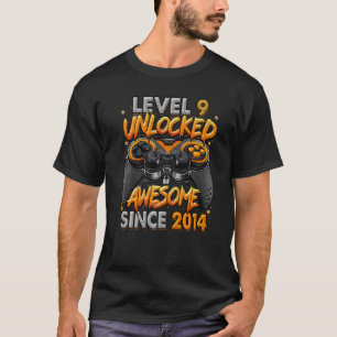 Level 9 Unlocked Awesome Since 2014 9th Birthday G T-Shirt