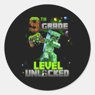 Level 9 Unlocked Awesome Since 2016 Birthday Boy P Classic Round Sticker