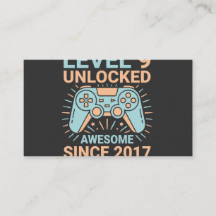 Level 9 Unlocked Awesome Since 2017 Gamer Birthday Enclosure Card