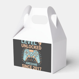 Level 9 Unlocked Awesome Since 2017 Gamer Birthday Favour Box