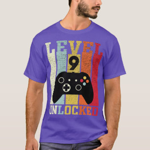 Level 9 Unlocked Funny Video 9th Birthday Gift T-Shirt