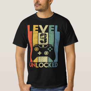 Level 9 Unlocked Funny Video Gamer , 9 Years Old B T-Shirt