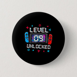 Level 9 Unlocked Gamer 9th Birthday Gift Video Gam 6 Cm Round Badge
