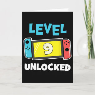 Level 9 Unlocked Gamer 9th Birthday Gift Video Gam Card