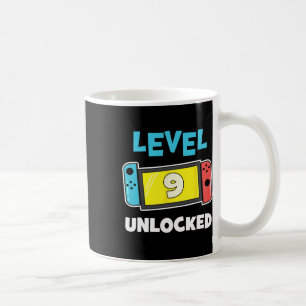 Level 9 Unlocked Gamer 9th Birthday Gift Video Gam Coffee Mug