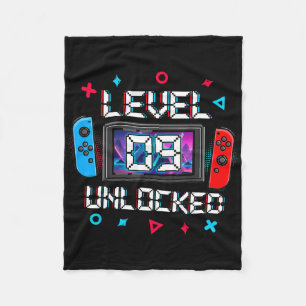 Level 9 Unlocked Gamer 9th Birthday Gift Video Gam Fleece Blanket
